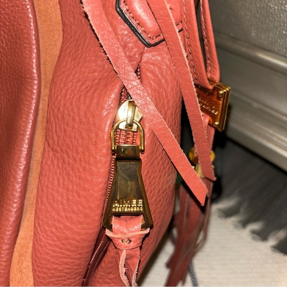 Aimee Kestenberg Tuscany Pebbled Leather & Suede Purse Hobo Bag Terracotta - Picture 3 of 12